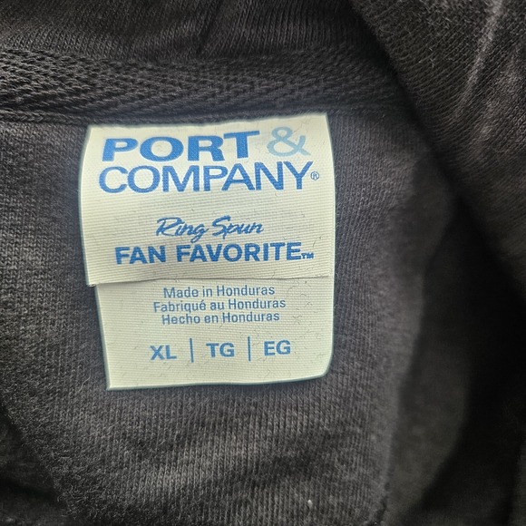 Port & Co New York Distressed-look Black Hoodie - Size XL - NWOT - Picture 10 of 11